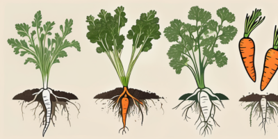 Various stages of carrot growth in the fertile kansas soil