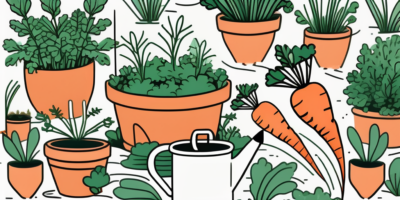 A vibrant carrot garden with lush green tops peeking out from rich soil