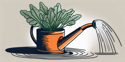 A bolero carrot plant being watered by a watering can